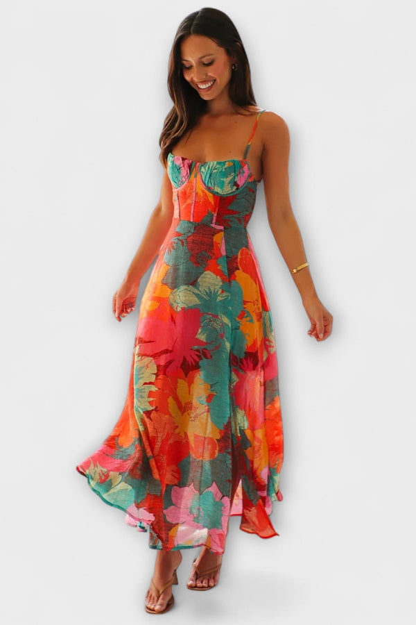 Audrey - Bloemenprint Strap Dress voor Dames - Stijlvol en Aantrekkelijk
