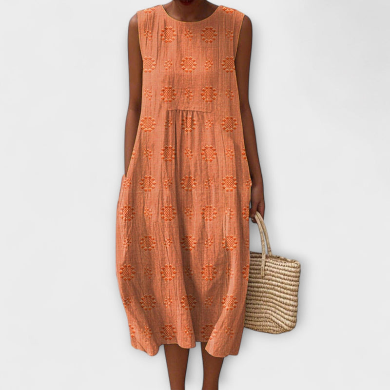 Evelyn - Luchtige Mouwloze Midi Jurk