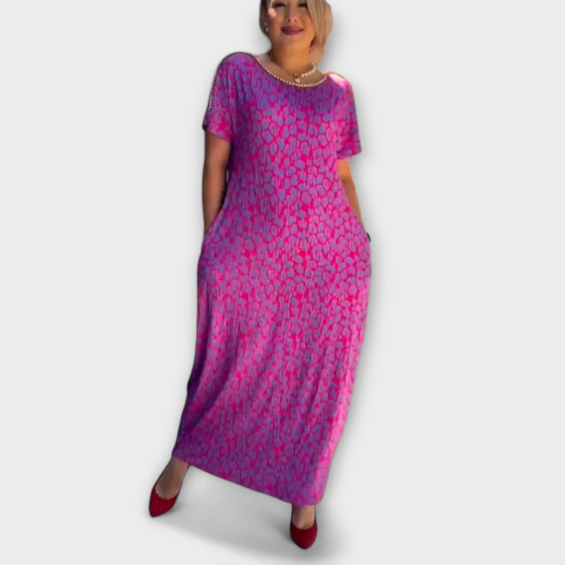 Raven - Chic Lente Maxi Jurk met Zakken en Stijlvolle Print