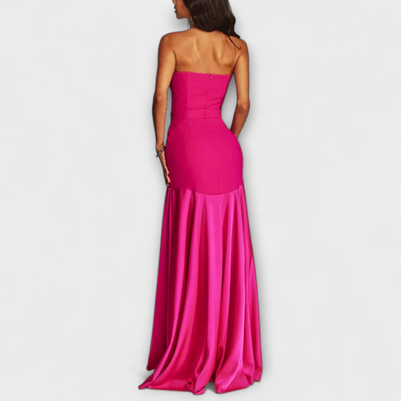 Vada - Off-Shoulder Maxi Jurk met V-Hals