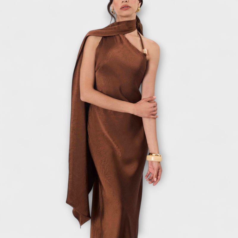 Azura - Chic Maxi Jurk in Satijn
