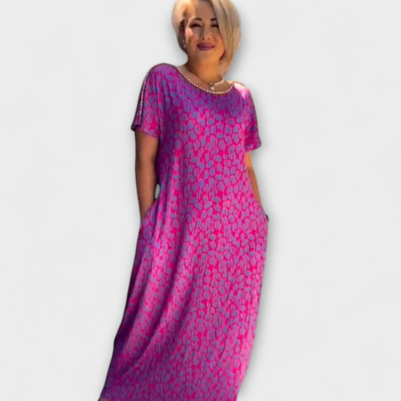 Raven - Chic Lente Maxi Jurk met Zakken en Stijlvolle Print