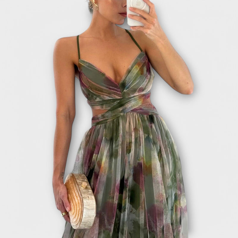 Annai Mesh Maxi Jurk - Elegant en Figuurvormend