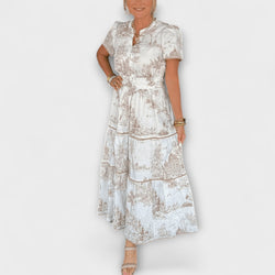Solene - Bohemian V-Hals Bloemen Maxi Jurk
