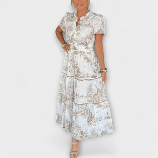 Solene - Bohemian V-Hals Bloemen Maxi Jurk