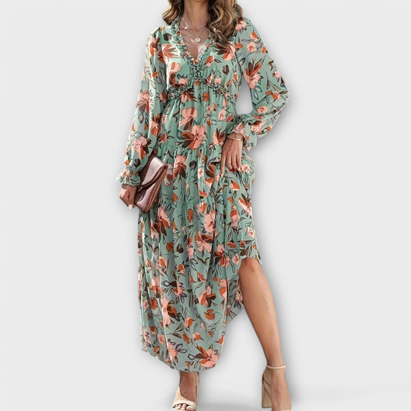 Juno - Elegante Bloemen Maxi Jurk