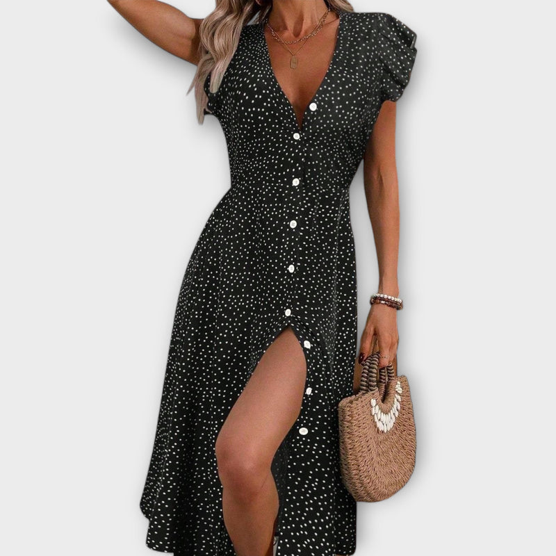 Chic Polka Dot Midi Jurk