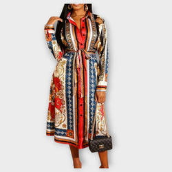 Marigold - Lange Mouwen Midi-Jurk