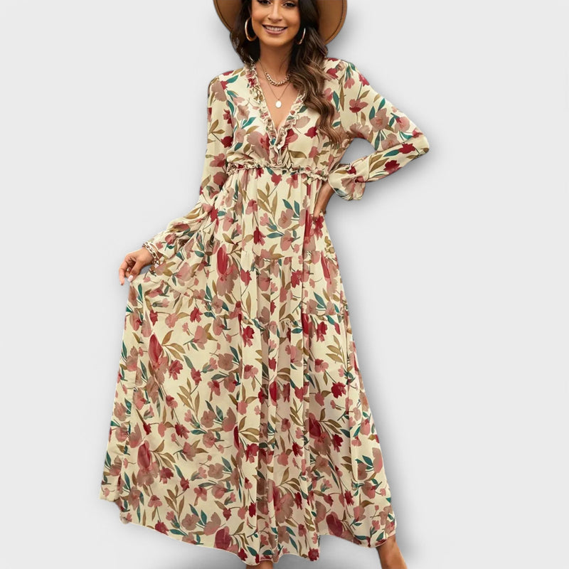 Juno - Elegante Bloemen Maxi Jurk
