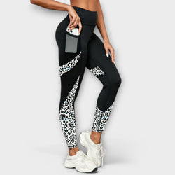 Hoge Taille Trainingsbroek met Luipaardprint