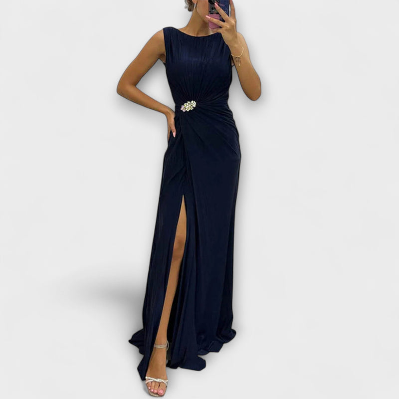 Kendra - Klassieke Figuur-Verbeterende Split Maxi Jurk