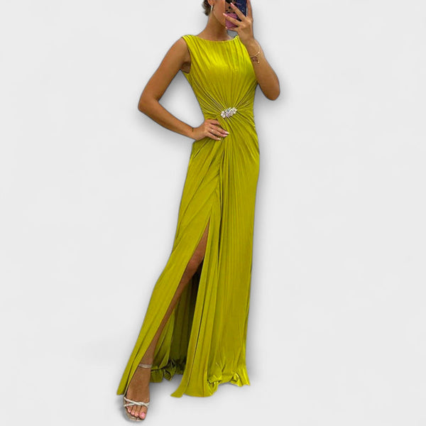 Kendra - Klassieke Figuur-Verbeterende Split Maxi Jurk