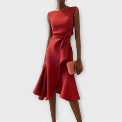 Juliette – Asymmetrische Gedrapeerde Midi-jurk