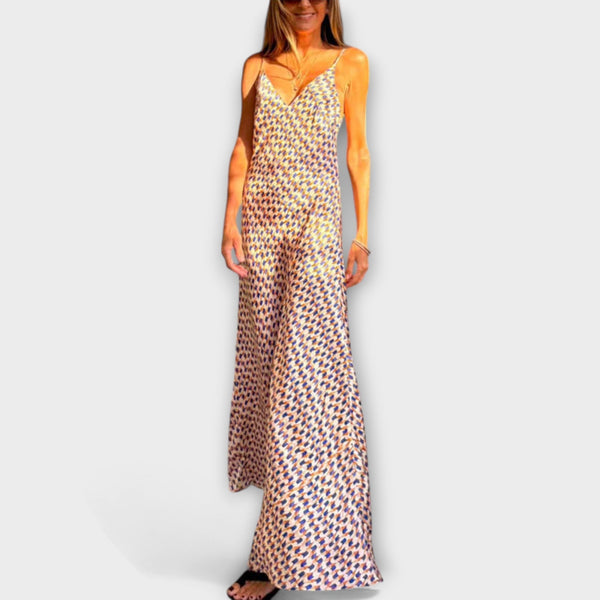 Tove - Stijlvolle Geometrische Print Maxi Jurk