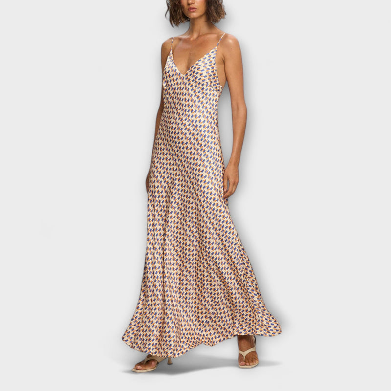 Tove - Stijlvolle Geometrische Print Maxi Jurk