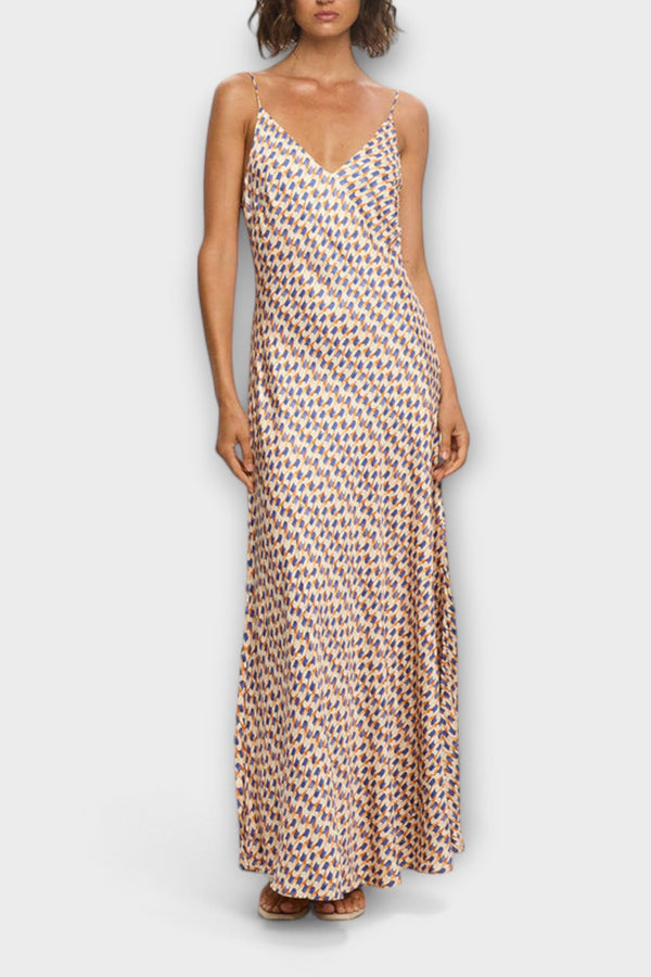 Tove - Stijlvolle Geometrische Print Maxi Jurk