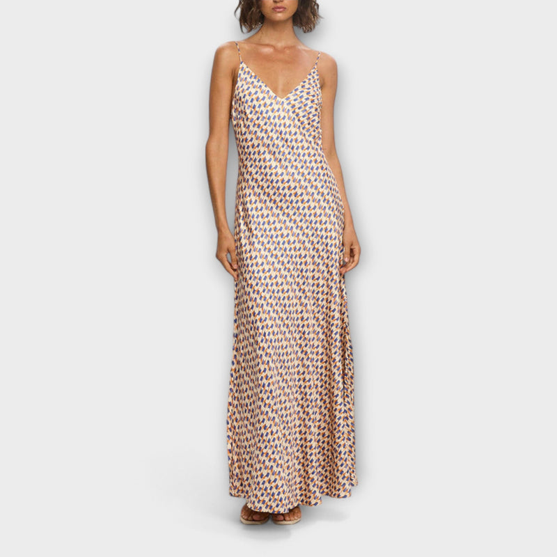 Tove - Stijlvolle Geometrische Print Maxi Jurk