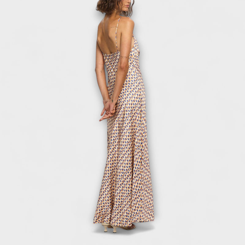 Tove - Stijlvolle Geometrische Print Maxi Jurk