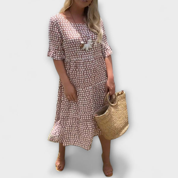 Rebecca - Stijlvolle Midi-jurk met Ruffle Mouwen