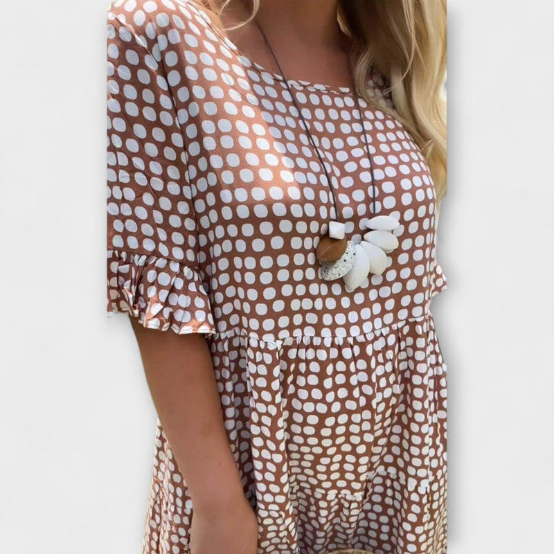 Stella - Midi Zomerjurk met Poisprint