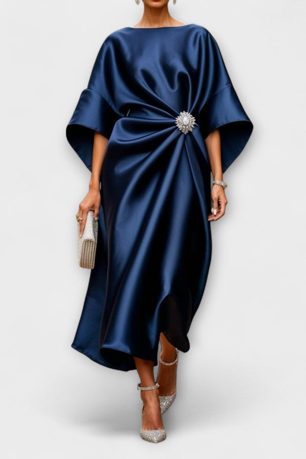 Luxe Shimmer Satijnen Maxi Jurk