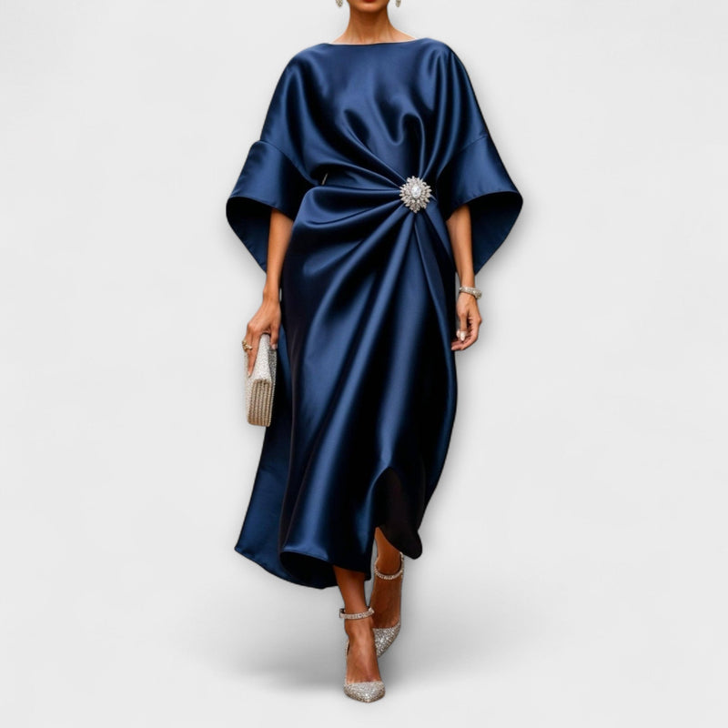 Luxe Shimmer Satijnen Maxi Jurk