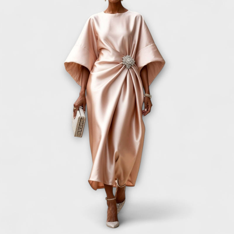 Luxe Shimmer Satijnen Maxi Jurk