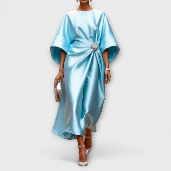 Luxe Shimmer Satijnen Maxi Jurk