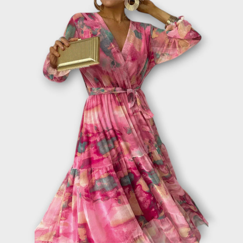 Felicity - Graceful Floral Maxi Dress met Swing Ontwerp