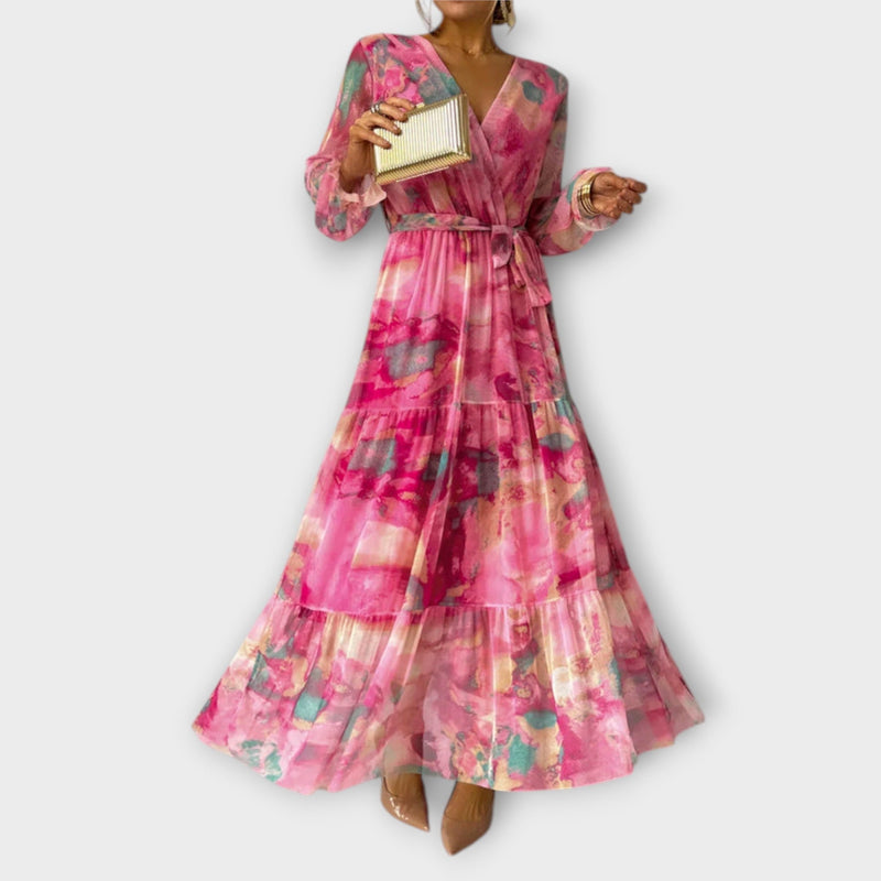 Felicity - Graceful Floral Maxi Dress met Swing Ontwerp