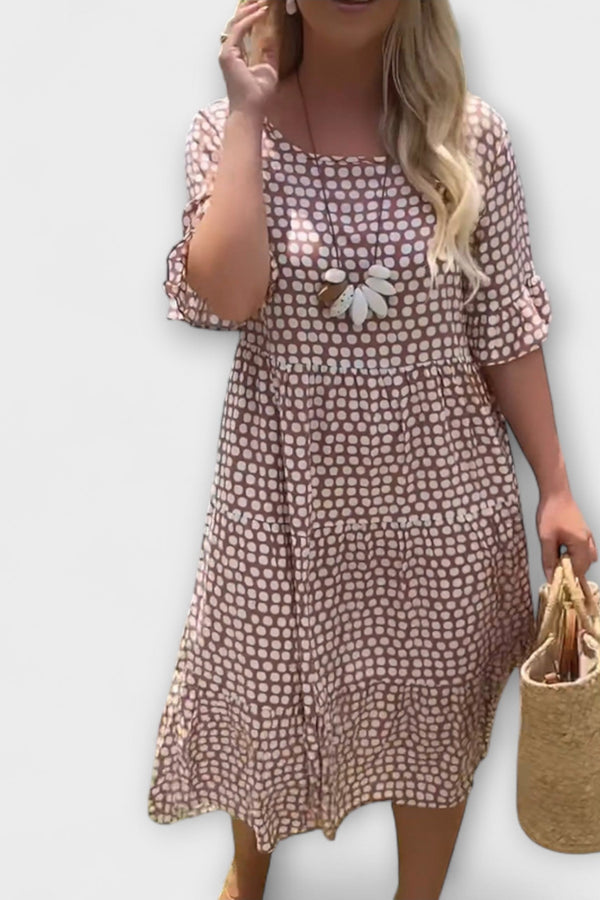 Rebecca - Stijlvolle Midi-jurk met Ruffle Mouwen