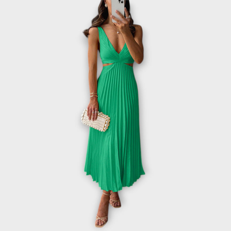 Elegante Midi Avondjurk met Plooien