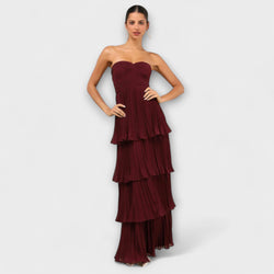 Lorena - Strapless Gelaagde Maxi-jurk