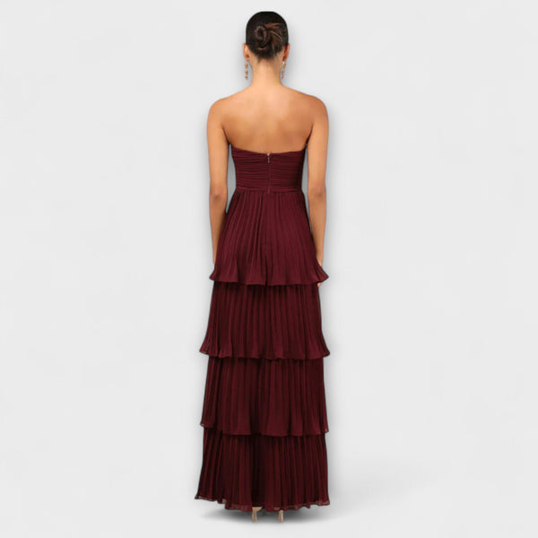 Lorena - Strapless Gelaagde Maxi-jurk