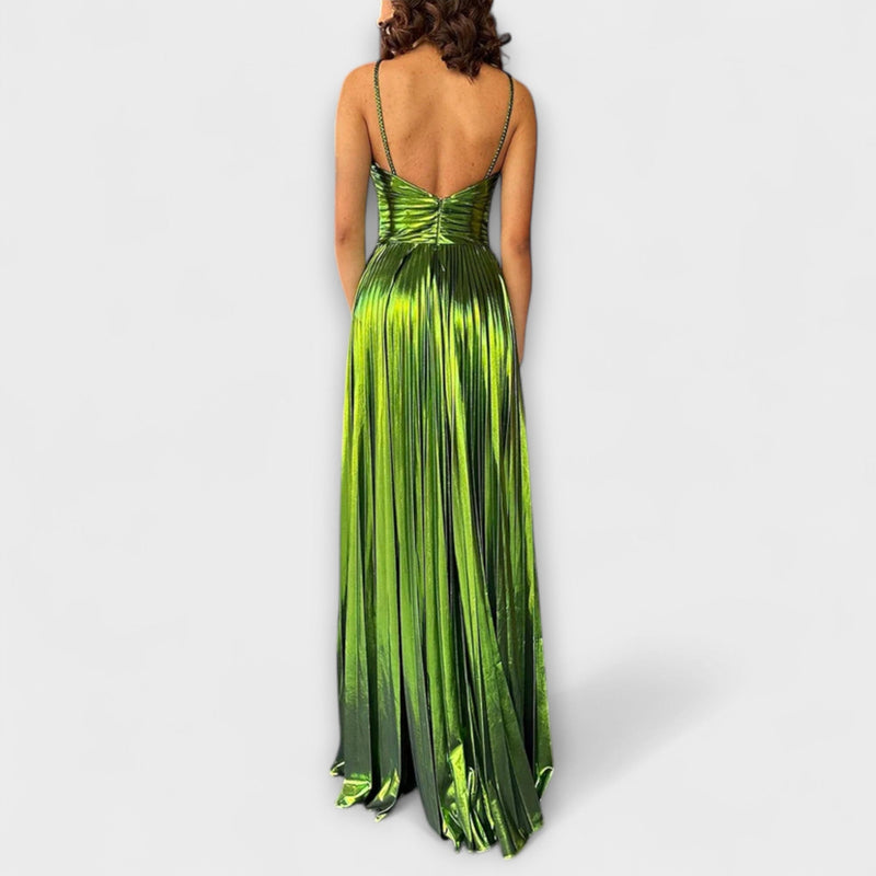 Maxi Jurk met Metallic Stof