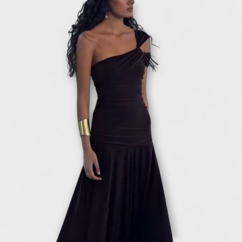 Margot - Off-Shoulder Aansluitend Maxi Jurk