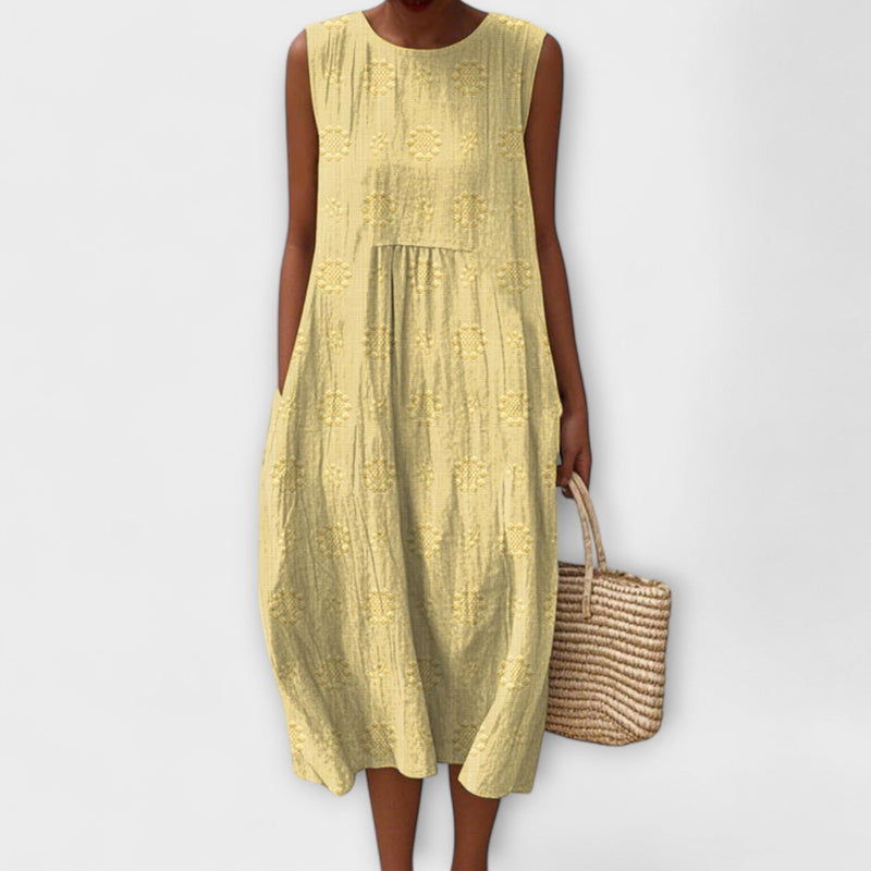 Evelyn - Luchtige Mouwloze Midi Jurk