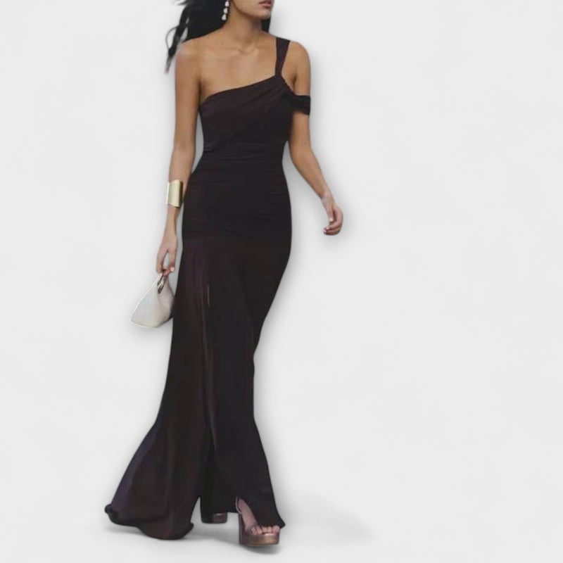 Margot - Off-Shoulder Aansluitend Maxi Jurk