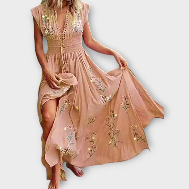 Felizia – Boho Jurk met Betoverende Borduursels