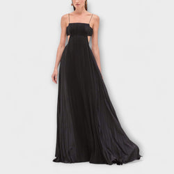Mireille - Chic Geplooide Cutout Vloeiende Maxijurk