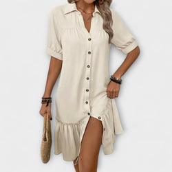 Aliyah – Ruffled Hem Knopjesjurk