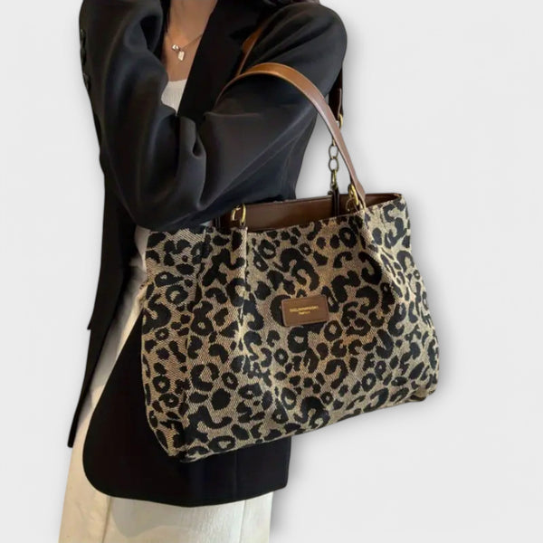 Lora. - Luipaard Canvas Tas