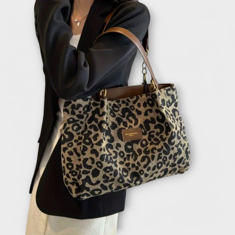 Lora. - Luipaard Canvas Tas