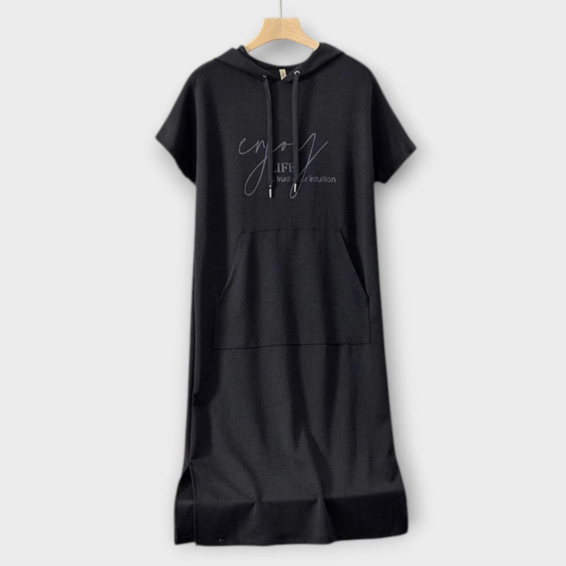 Parker - Hoodie Jurk met Casual Letter Print