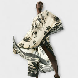 Melissa - Extra grote Flamingo Print Kaftan Maxi Jurk