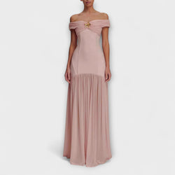 Maelie - Chic Strapless Bodycon Maxi Jurk met Bloemdecoraties