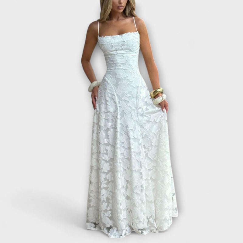Emberly - Elegante Jacquard Maxi Jurk