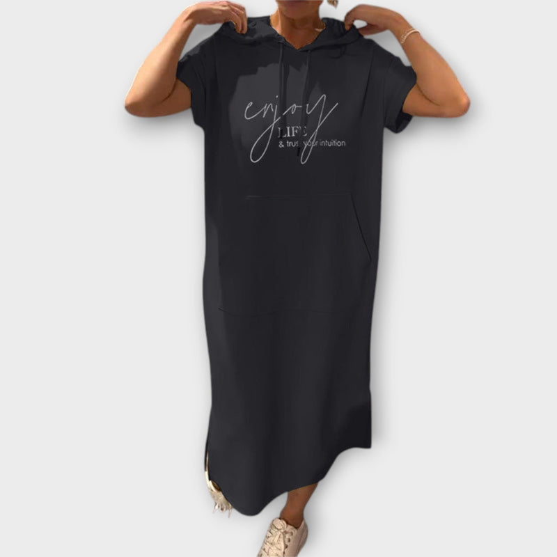 Parker - Hoodie Jurk met Casual Letter Print