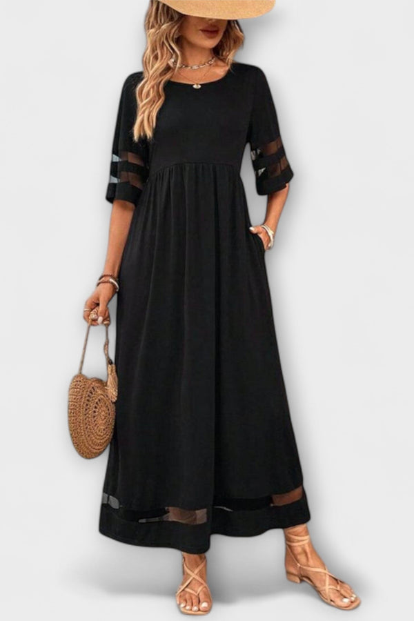 Freya - Klassieke Vintage Mesh Patchwork Zomerjurk