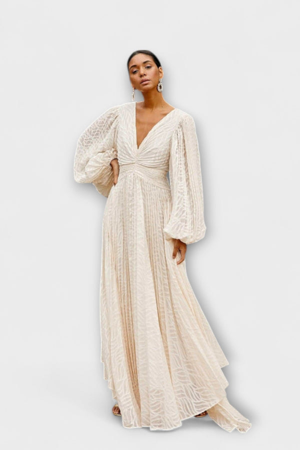Elsa - Crème Maxi Jurk van Allegory